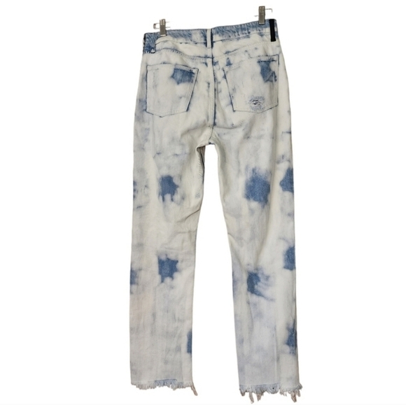 Alexander Wang Denim Cult Side Zip Bleach Out Jean High Rise Distressed Raw Hem - Picture 4 of 13